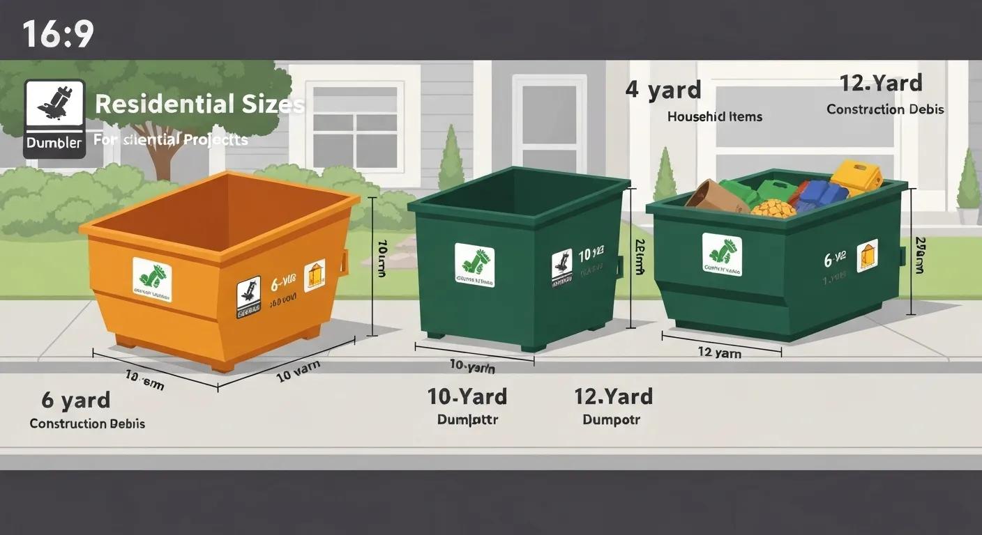 Comparison of dumpster sizes for residential projects