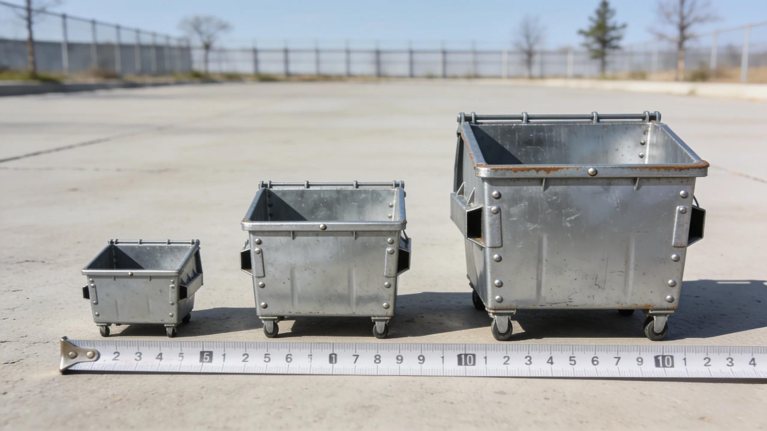 Comparison of different dumpster sizes for rental, emphasizing capacity and usage